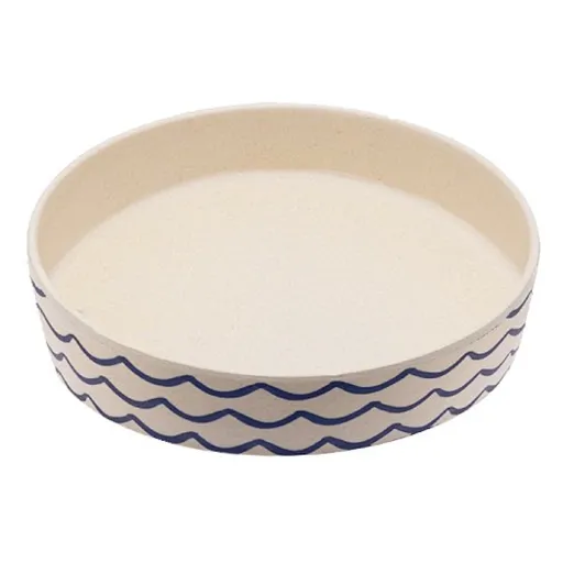 BECOBOWL Bambusová miska pre mačku ocean waves 1 ks
