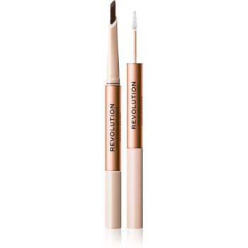 Makeup Revolution Fluffy Brow Filter Duo obojstranná ceruzka na obočie pre fixáciu a tvar odtieň Medium Brown 0.12 g