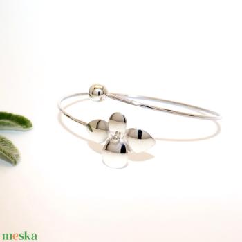 Virág, női ezüst karkötő, állítható (EK.029)