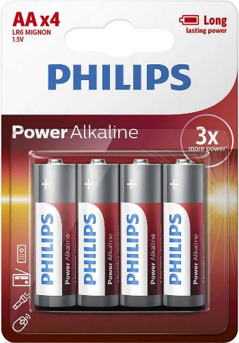 Philips Baterie Powerlife tužková LR6 AA 4ks,Philips Baterie Powerlife tužková LR6 AA 4ks