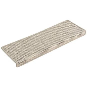 Samolepiace nášľapy na schody, vzhľad sisal, 15 ks, 65 x 25 cm, strieborné (326883)
