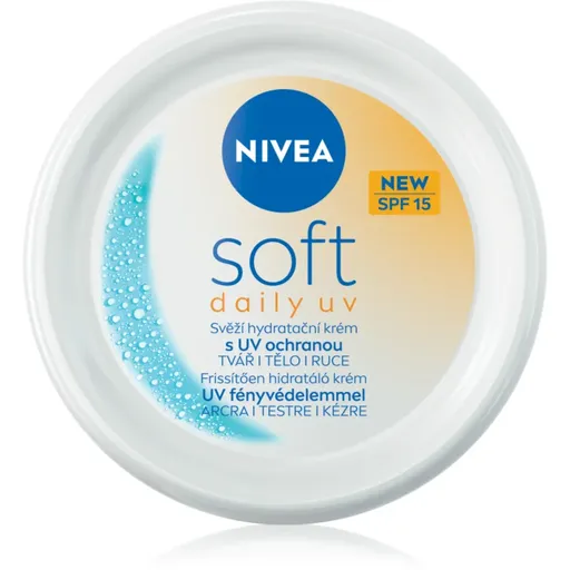 NIVEA Soft Daily UV hydratačný ochranný krém na telo a tvár SPF 15 100 ml