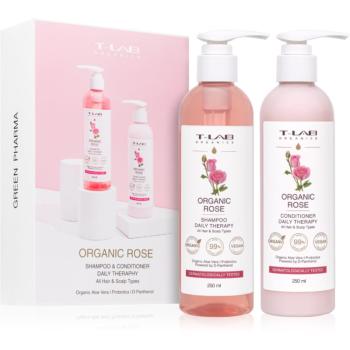 T-LAB Organics Organic Rose Set darčeková sada pre všetky typy vlasov