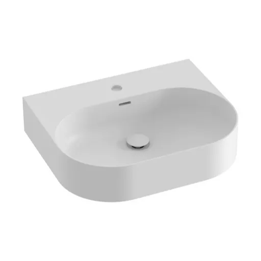 Umývadlo Ravak Ceramic Slim 55,3x45,2 cm bílá matná mat otvor pre batériu uprostred XJX0E155003