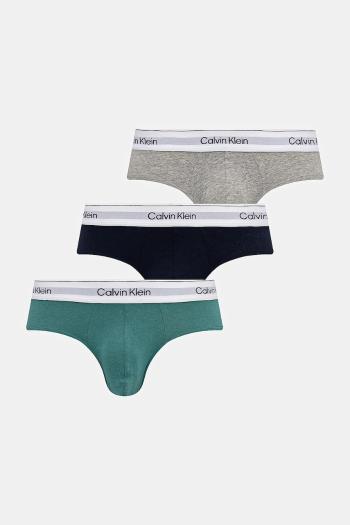Slipy Calvin Klein Underwear 3-pak pánske, zelená farba, LV00NB4388