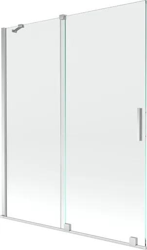 MEXEN/S - Velar Dvojkrídlová posuvná vaňová zástena 140 x 150, transparent, chróm 896-140-000-01-01