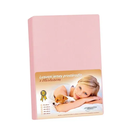 Bellatex Jersey prestieradlo s elastanom ružová, 200 x 220 cm