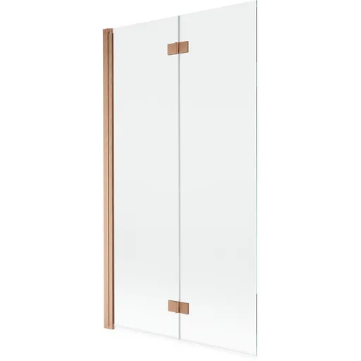 MEXEN - MIST vaňová zástena 100x150 cm 6mm 2-s, meď kartáčovaná, číra, ľavá 8A9-100-002-65-00-L