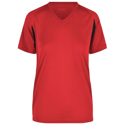 James & Nicholson (Daiber) Dámske športové tričko s krátkym rukávom JN316 - Červená / čierna | XS