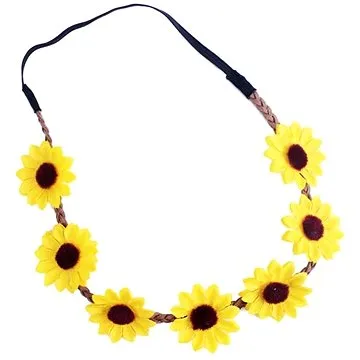 Čelenka květy - květina žlutá - hippie - hipís (8590687145047)