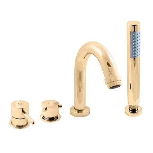 Vaňová batéria RAV Slezák SEINA so sprchovacím setom v zlatom prevedení SE962.5PZ
