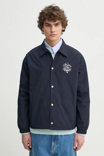 Bunda Drôle de Monsieur La Veste Slogan Vignes pánska, tmavomodrá farba, prechodná, F-JT209-PA012-NY