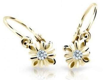 Cutie Jewellery Pôvabné detské náušnice zo žltého zlata C2261-10-X-1 biela