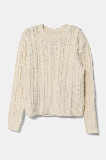 Detský sveter Abercrombie & Fitch béžová farba, KI220-4018