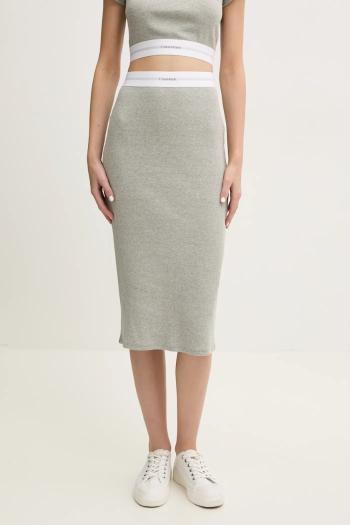 Sukňa lounge Calvin Klein Underwear šedá farba, midi, puzdrová, LV00QS7350