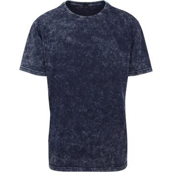 Build Your Brand Pánske tričko Acid Washed - Indigo / biela | XXXXL