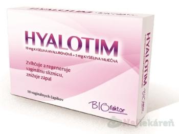 BIOfaktor HYALOTIM vaginálne čapíky s obsahom kyseliny mliečnej a kyseliny hyalurónovej 10 ks
