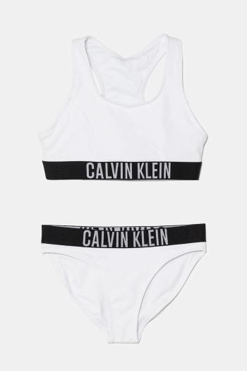 Dvojdielne detské plavky Calvin Klein Jeans biela farba, KY0KY00091