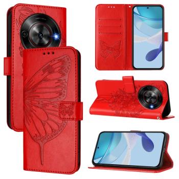 ART BUTTERFLY Peňaženkový obal pre ZTE Blade A75 5G červený