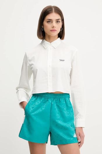 Bavlnená košeľa Tommy Jeans biela farba, slim, s klasickým golierom, DW0DW21400