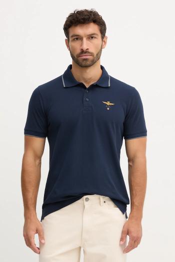 Bavlnené polo tričko Aeronautica Militare tmavomodrá farba, jednofarebné, PO1308UP00082