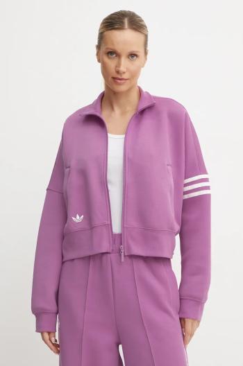 Mikina adidas Originals Neuclassics CL Tracktop dámska, fialová farba, vzorovaná, IW5616