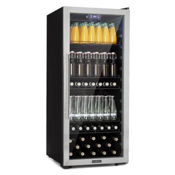 Klarstein Beersafe 7XL, chladnička, 242 l, 5 políc, panoramatické sklenené dvere, nehrdzavejúca oceľ