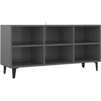 SHUMEE s kovovými nohami sivý vysoký lesk 103,5 × 30 × 50 cm (805958)