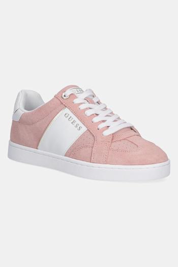 Semišové tenisky Guess JRONE6 dámske, ružová farba, FLJRO6 SUE12