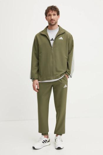Tepláková súprava adidas M 3S WV TT TS pánsky, zelená farba, JI8850
