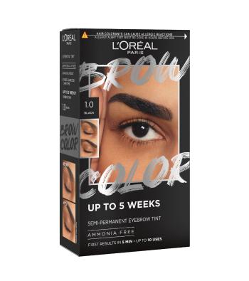 L´Oréal Paris Semi-permanentná farba na obočie Brow Color (Semi-Permanent Eyebrow Tint) 1.0 Black