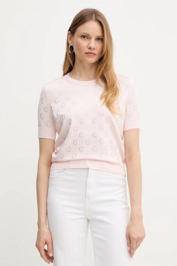 Tričko Guess JASMINE dámske, ružová farba, W5GR05 Z3D60