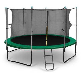 KLARFIT Rocketstart 366, 366 cm trampolína, vnútorná bezpečnostná sieť, široký rebrík, zelená