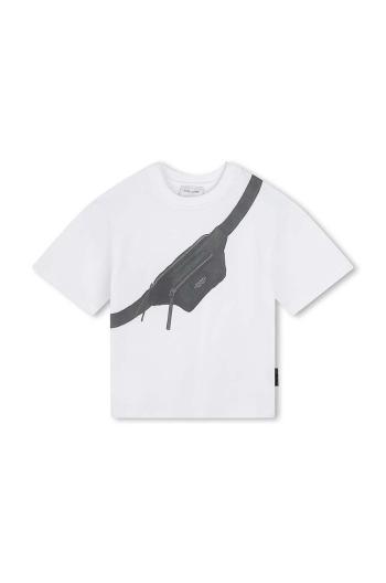 Detské bavlnené tričko Marc Jacobs biela farba, s potlačou, W60256