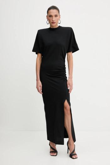 Bavlnené šaty Pinko čierna farba, maxi, priliehavé, 105219 A2M2