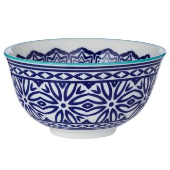 ORNAMENTS tálka 240 ml, kék-fehér