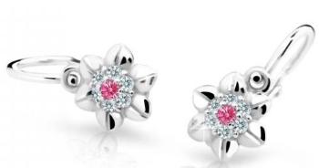 Cutie Jewellery Roztomilé detské náušnice z bieleho zlata C2202-10-X-2 fuchsiová