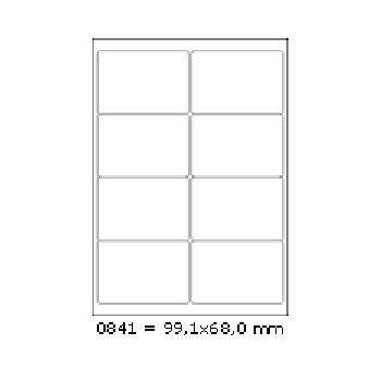 Samolepiace etikety 99 x 68 mm, 8 etikiet, A4, 100 listov