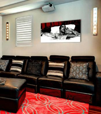 Najväčší mafiáni na plátne Scarface - Tony Montana s cigarou v bazéne 140x70 cm