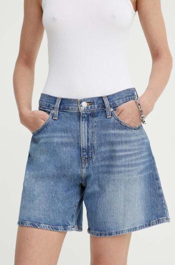 Rifľové krátke nohavice Levi's HIGH BAGGY SHORT dámske, jednofarebné, vysoký pás, A9311