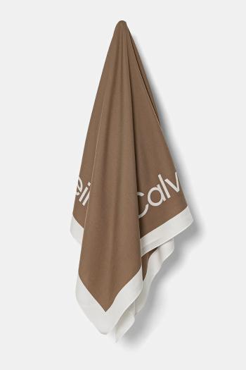 Šatka Calvin Klein dámska, béžová farba, vzorovaná, K60K612882