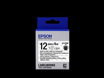 Epson LabelWorks LK-4TBW C53S654015 12mm x 9m, čierna tlač / priehľadný podklad, silne priľnavá, originálna páska