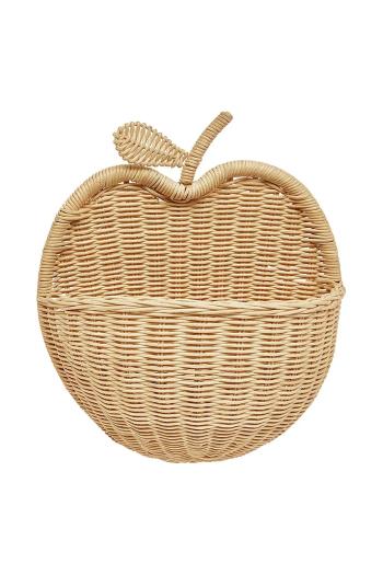 Úložný nástenný kôš OYOY Wall Basket Apple béžová farba