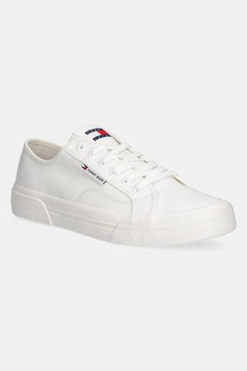 Tenisky Tommy Jeans  LACE UP CANVAS COLOR biela farba, EM0EM01543