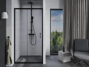 OLSEN SPA - Sprchové dvere do niky TREOS NEW BLACK - FARBA rámu - Čierna matná, Rozmer A - 140, Smer zatvárania - Univerzálny Ľavé / Pravé, Výplň - Číre bezpečnostné sklo - 6 mm OLBTREO140BC