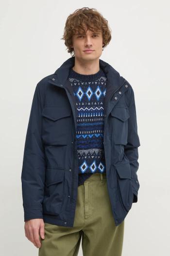 Bunda Tommy Hilfiger pánska, tmavomodrá farba, prechodná, MW0MW37632