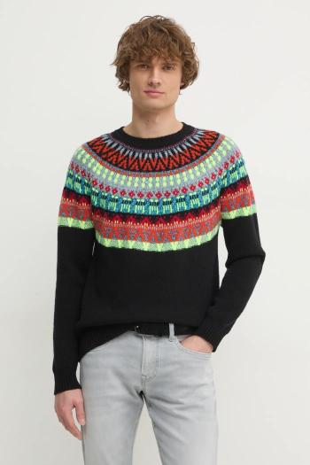 Sveter United Colors of Benetton pánsky, čierna farba, 1144K108V