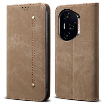 DENIM Peňaženkový kryt pre Honor 400 Pro 5G šedohnedý