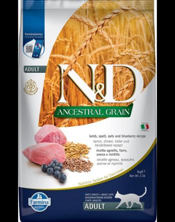 FARMINA N&amp;D Low Grain Adult Hrana uscata pisici, cu miel si afine 5 kg