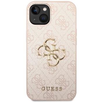 Guess PU 4G Metal Logo Zadný Kryt pre iPhone 14 Plus Pink (GUHCP14M4GMGPI)